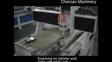 6090 cnc router machine with rotary device working video