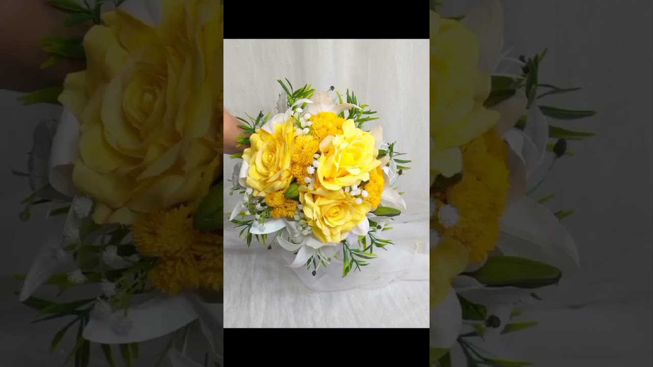 Buque de noiva com flores Artificias rosas e lírios #buquedenoiva #buqueartificial