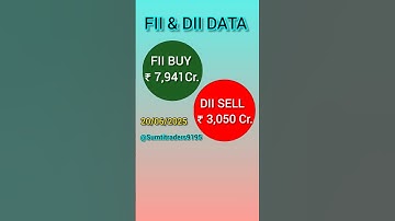 shorts video | #fii #dii #data #analysis #today 💥 20/06/2025 💥 stock market news today