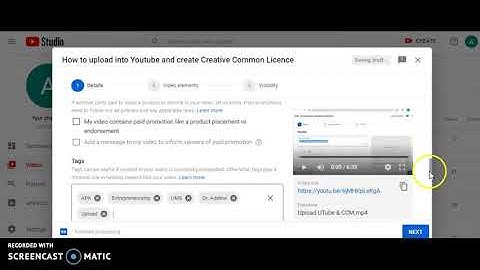 How to upload into Youtube and set Creative Common Licence