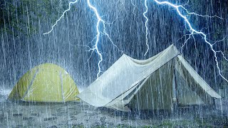 ⚡Terrible Thunderstorm Sounds for Sleeping | Powerful Rain on Tent &amp; Intense Thunder on Stormy Night
