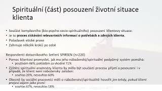 2.3 Spirituální část posouzení životní situace klienta 1