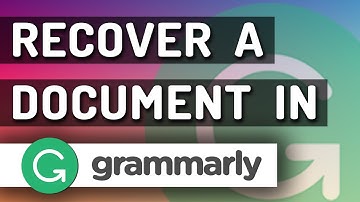 How To Recover A Document In Grammarly