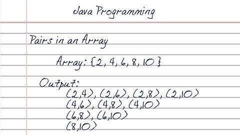 Find Pairs in an Array | Java Tutorial for Beginners