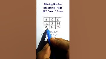 Reasoning Classes in Hindi for RRB Group D Exam| Missing Number Tricks - 25 || #shorts