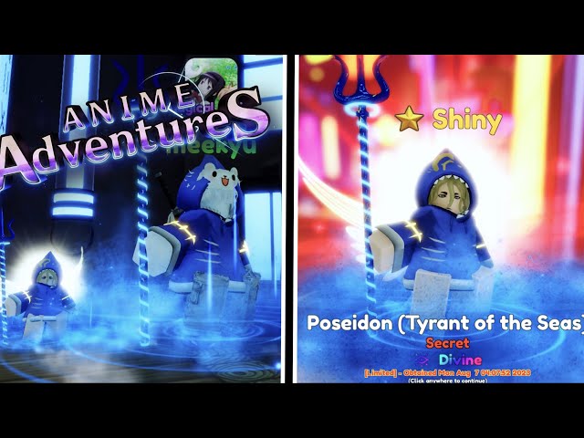 SHYNY POSEIDON] Anime Adventures, Shiny 1, 5 Secret 20+ Mythic Units