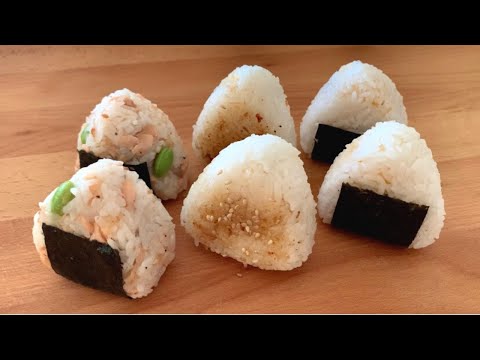 Easy Rice Ball in 3 WaysSpicy Tuna  Salmon  Grilled Onigiri  Easy Bento Box Idea 