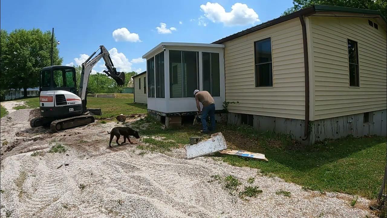 Mobile Home Make Over! Sunroom and front porch demolition day! YouTube