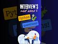 5 most important interview questions of python #ai #python #top #viral #viralshorts #trending #cod