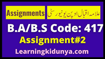 AIOU Solved Assignment 2 Code 417 Spring 2021 | Learning ki dunya | Aiou Assignments