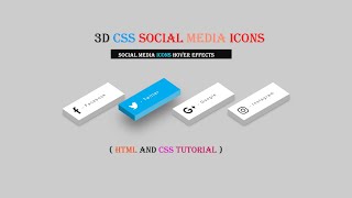 Social Media Icons Hover Effects || 3D Social Media Icons Button Hover Effects In HTML & CSS