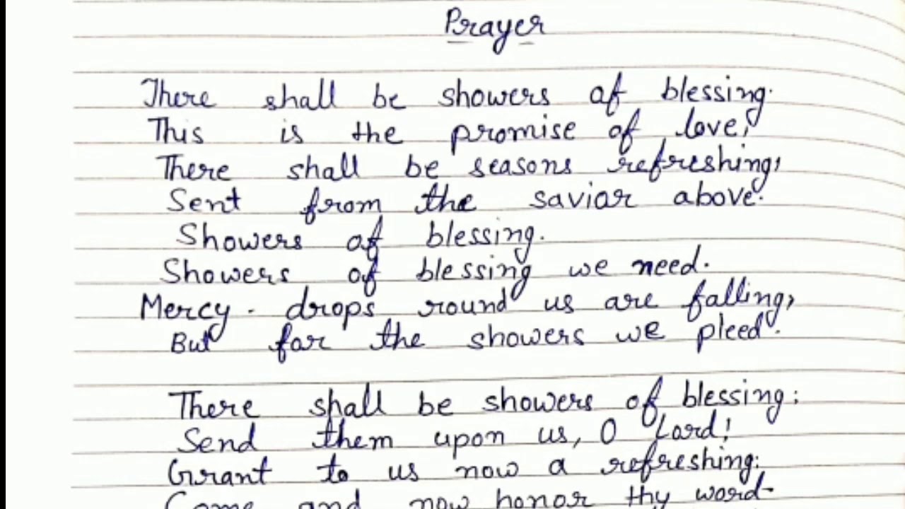 there shall be showers of blessing prayer YouTube