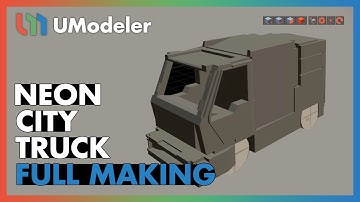 3D Modeling in Unity - Full Making Video of a Sci-Fi Truck in the Neon-City with UModeler