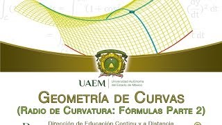 Geometría de Curvas: Radio de Curvatura (Fórmulas parte 2)