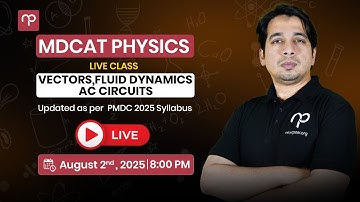 FREE Vector, Fluid Dynamics, AC Circuits LIVE Class | MDCAT Physics