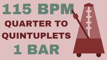 Metronome Click Track - 1 Bar Quarter to Quintuplet Notes 115 bpm - Smartronome