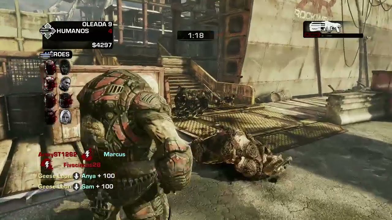 Gears Of War 3 modo BESTIA en "Dique Seco" (Dif. Locura) 💪😸💚🎮 "Locust para siempre"