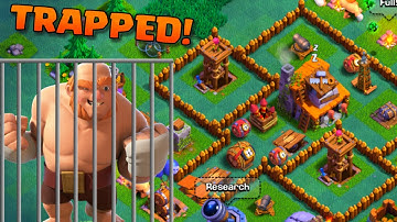TROLL BASE GET THE BOXER GIANT IN THE BOX CLASH OF CLANS NIGHT MODE VILLAGE