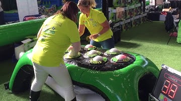 Interactive play system with inflatable table game