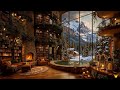 Winter Jazz for Deep Reading ❄️ A Snowbound Literary Library with Fireplace Glow and Endless Books ☕