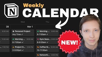 New! Notion Feature: Weekly Calendar for Task Planning! (Free Template)