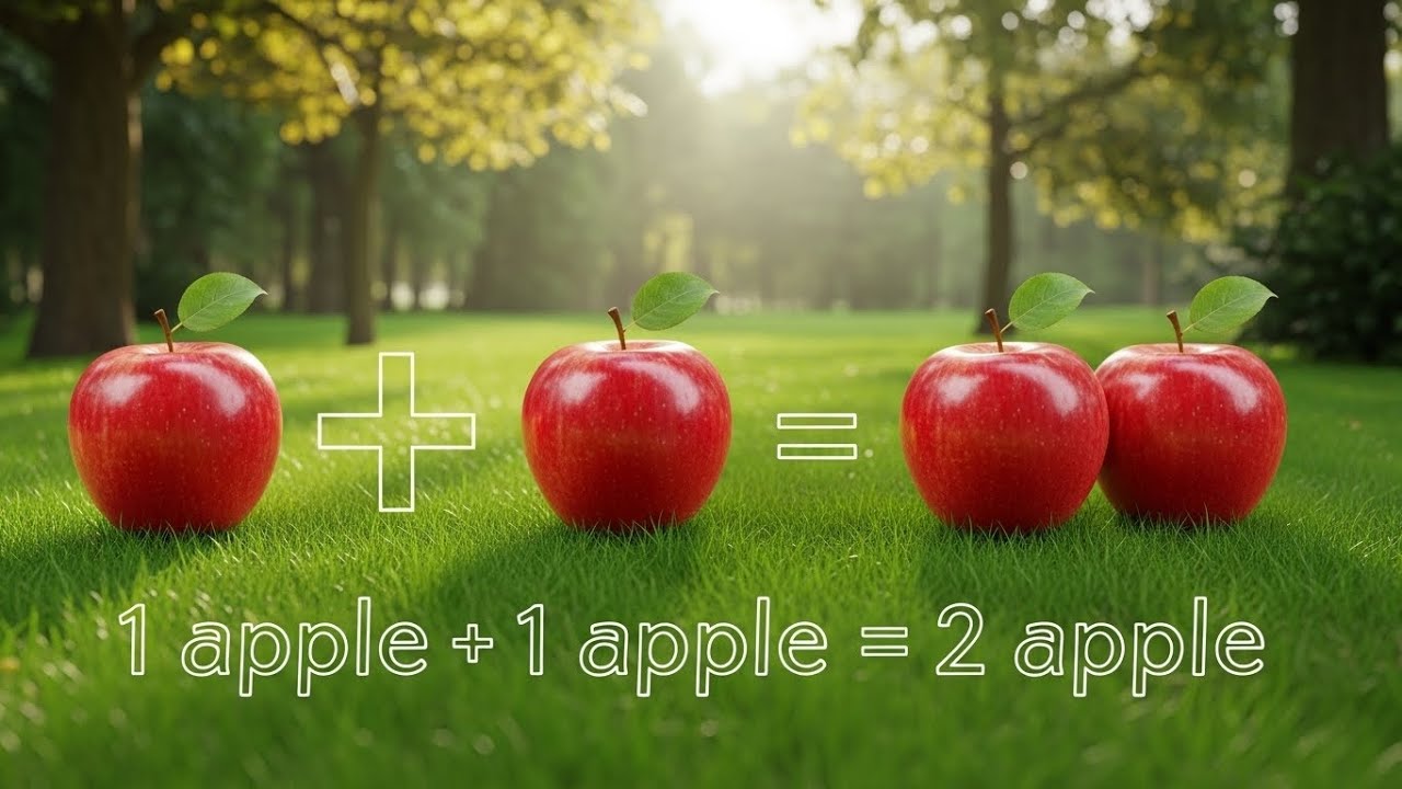 Repeat & Learn Addition 🔢 | 1 + 1 = 2 for Kids 🍎⚽🦆 | Easy Math for Children | Kids Story School