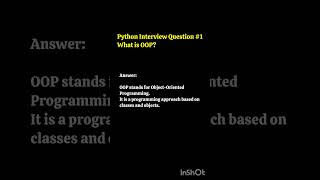 Python OOPs Interview Questions for Freshers Part 1 #python #oops #coding