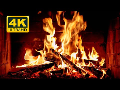 Fireplace 4K . Cozy Fireplace With Crackling Fire Sounds. Fireplace 4K Uhd 60Fps