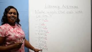 Literacy Activities - ( make words that end with ce say as 's')