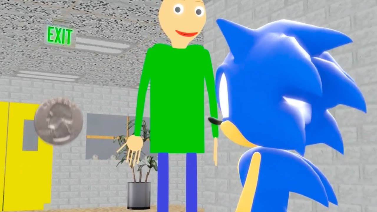 Sonic The Hedgehog in SFM Baldis Basics In Learning