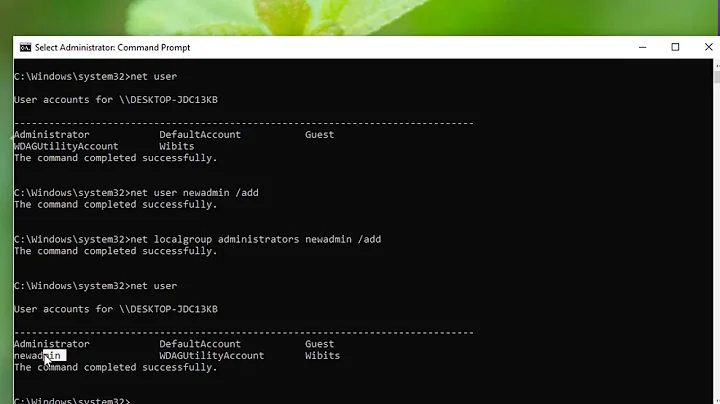 How To Create An Admin User Account via CMD in Windows 10