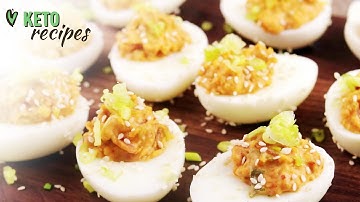 KETO DIET RECIPES | Bacon and Kimchi Deviled Eggs
