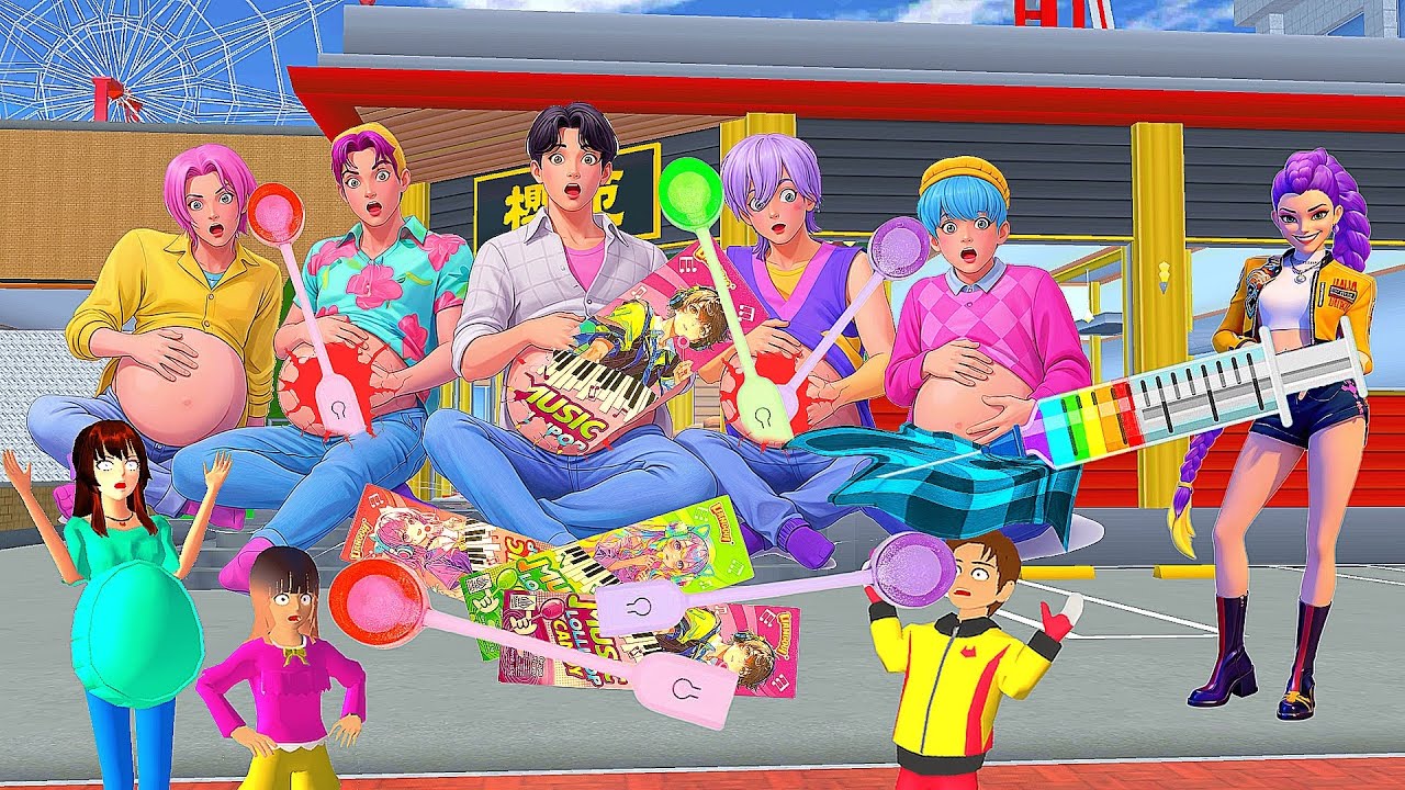 Yuta Mio Panik! Saja Boys Hamil Musik Lolipop Disunat Rumi Demon Hunters | Sakura School Simulator