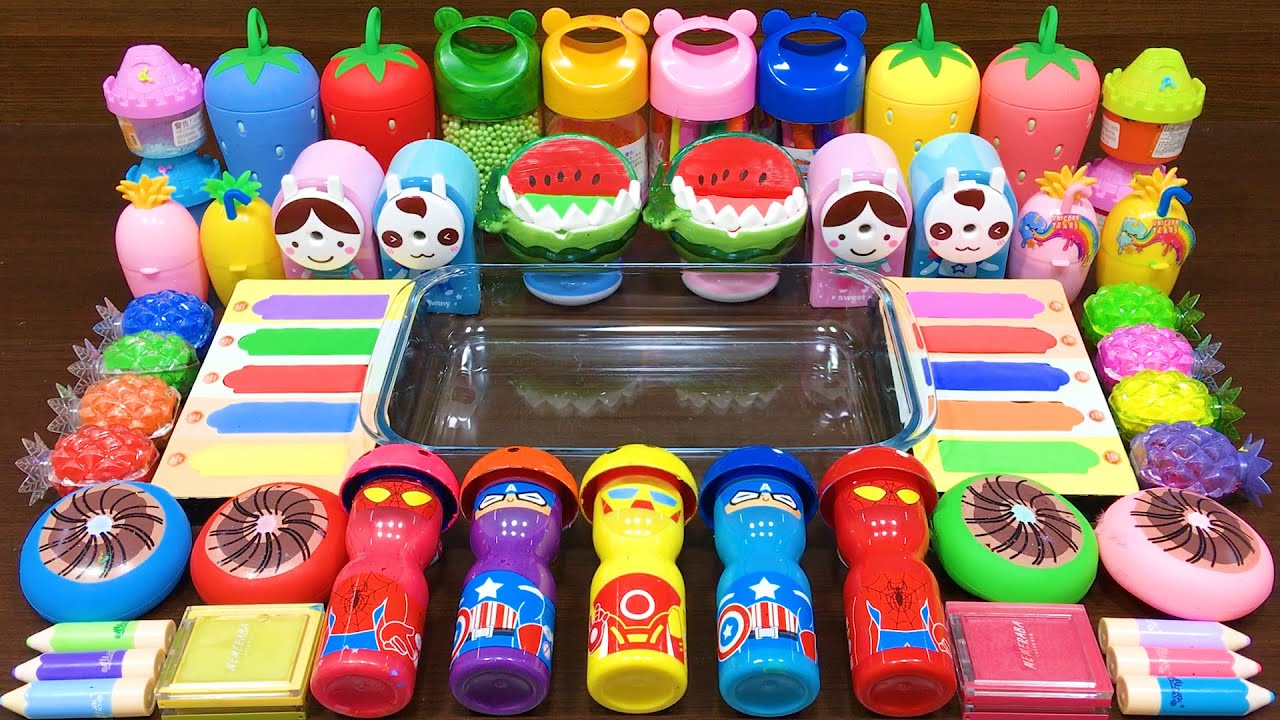 Making Slime with BOTTLE ! Mixing Random Things into Slime !! Satisfying Slime 