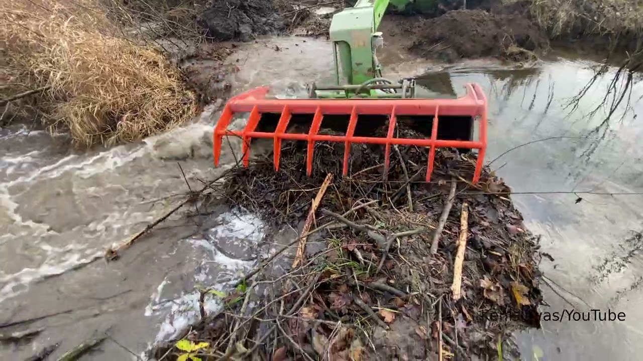 Beaver dam removal WITH MACHINE!