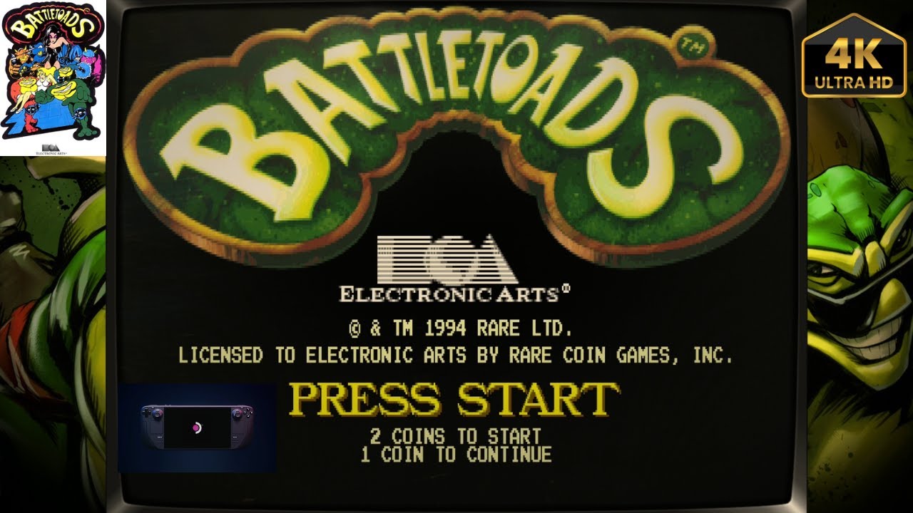 Battletoads (1994/Arcade/Mame/EA/Rare/Steam deck/Emulation/playthrough/4k/)