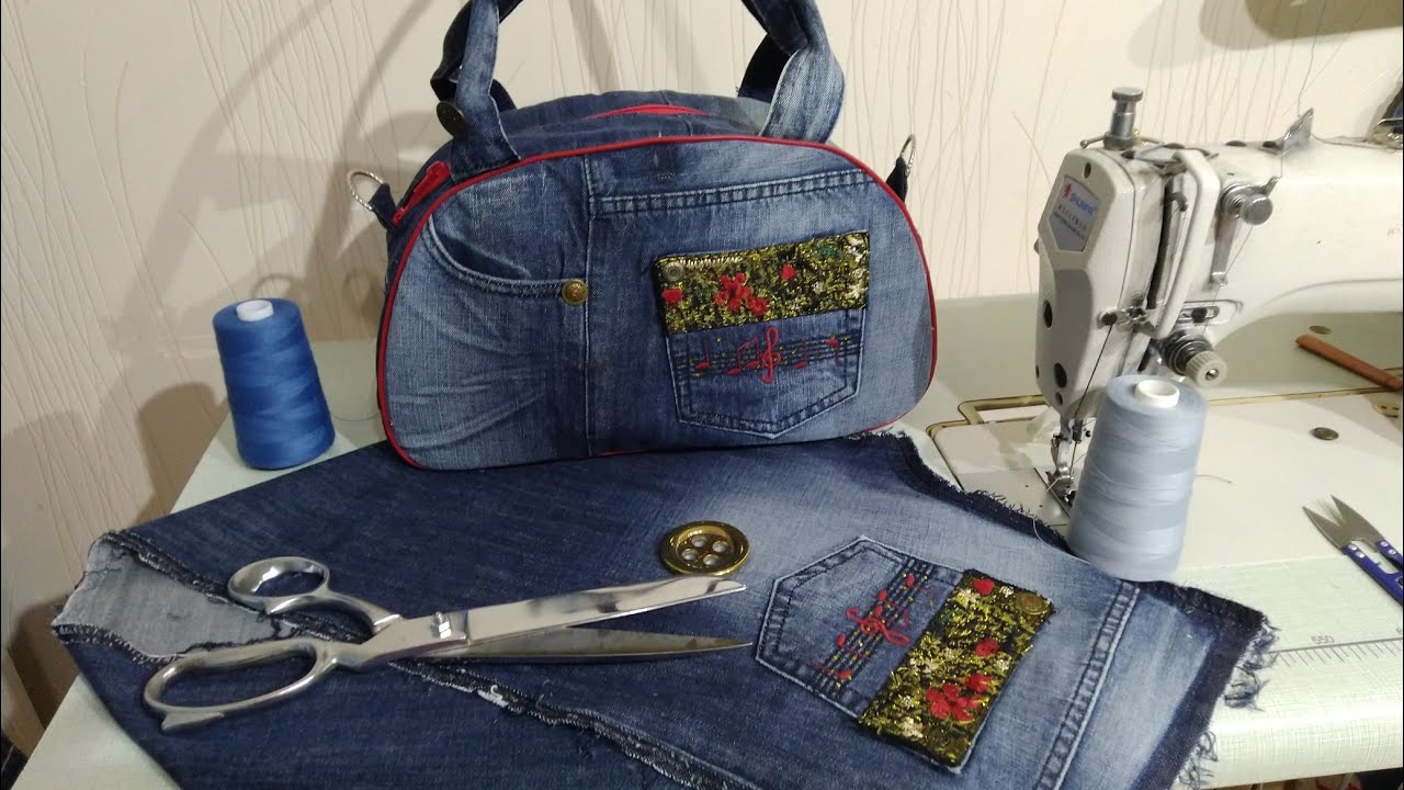 Как сделать сумку из джинсов своими руками DIY handmade denim bag Jeans Fantasy Мастер Юрий