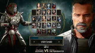 Mortal Kombat 11 Terminator T-800 Gameplay Vs Liu Kang Very Hard Difficulty MK11