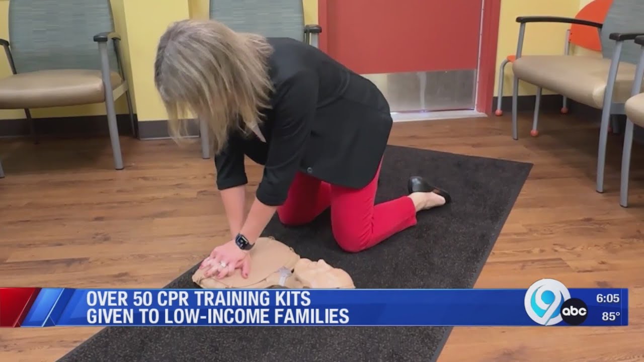 50 plus CPR training kits given to low-income families - YouTube