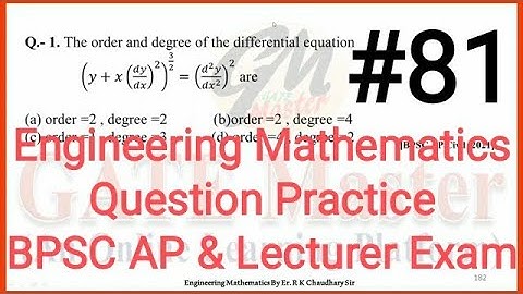 #81 Daily Question Practice of Engineering Mathematics for BPSC (Assistant Professor & Lecturer)