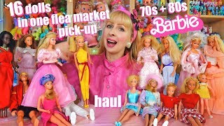 Huge Barbie pickup at the flea market   haul of 70s 80s vintage Barbies  doll hunting luck deluxe