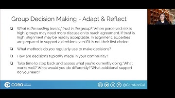 Coro Leading Online: Group Decision Making and Next Steps