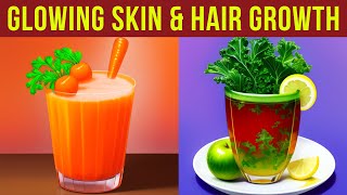 4 Healthy Juices For Glowing Skin \& Hair Growth | Drink for Healthy Hair Skin \& Nails |Morning Juice