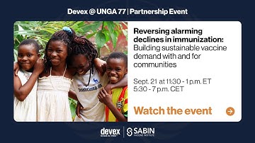 Reversing alarming declines in immunization