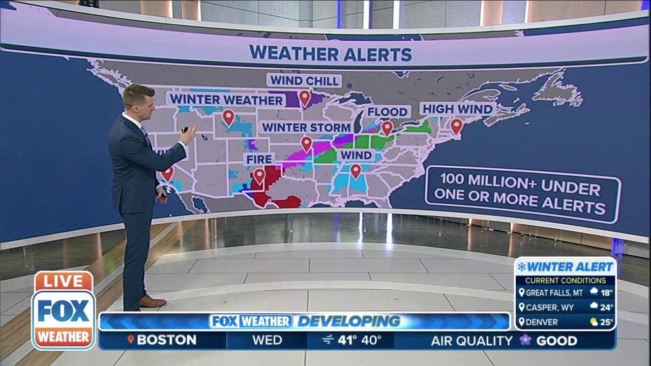 More Than 100 Million People Under Weather Alerts Across The U.S.