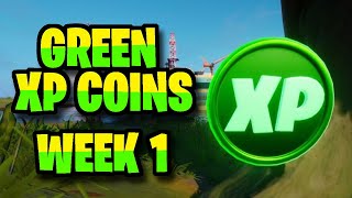 ALL GREEN XP COINS | WEEK 1 | FORTNITE CHAPTER 2 | SEASON 4