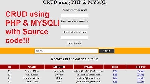 4 of 4-PHP mysqli procedural CRUD Select insert update delete