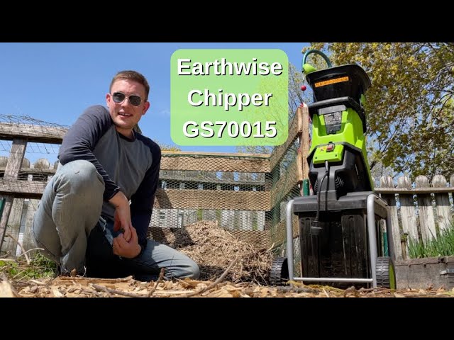 Earthwise GS70015 15-Amp Corded Electric Garden Chipper/Shredder with  Collection Bin