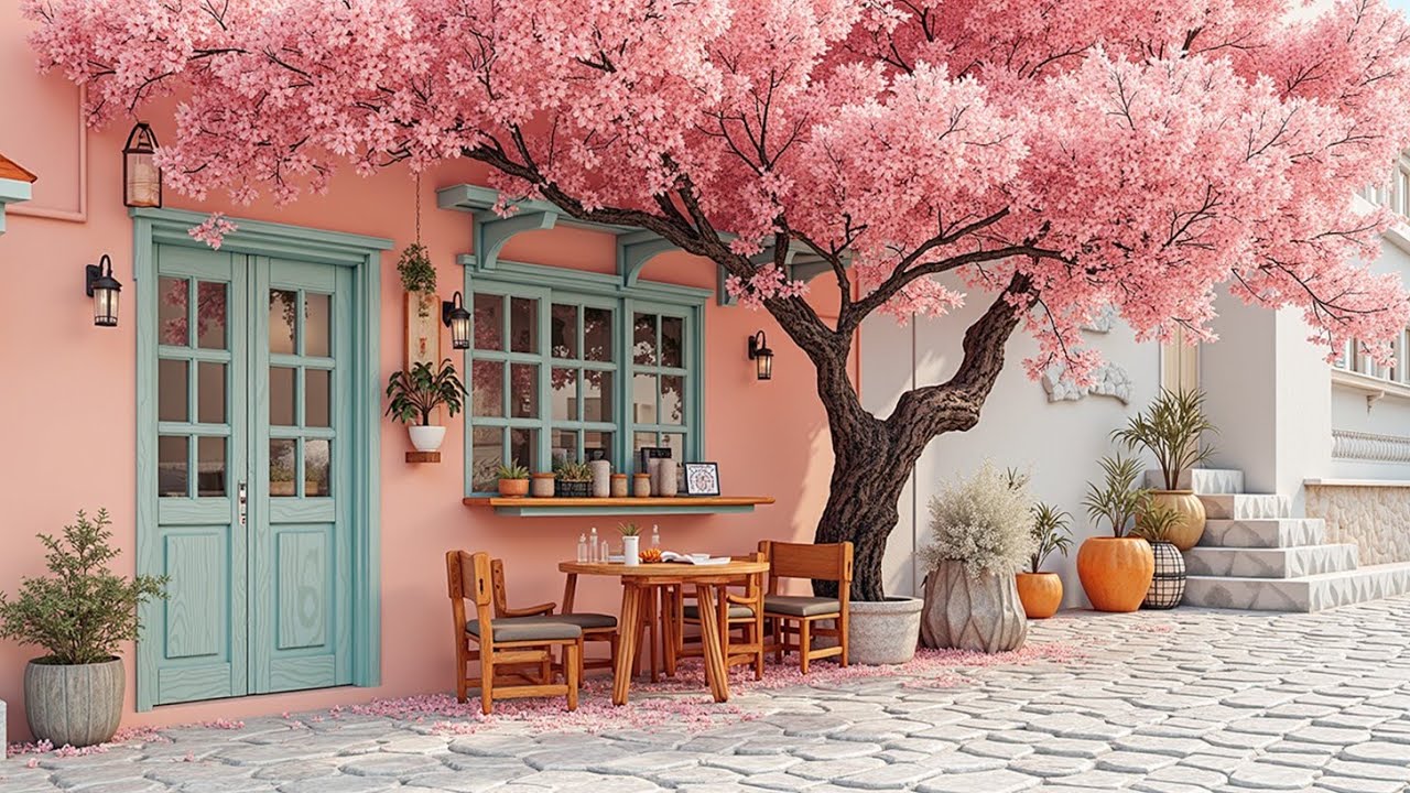 Spring Cafe Outside Spring Bloom Cafe Bossa Nova Instrumental ~ Relaxing Outdoor Coffee ...