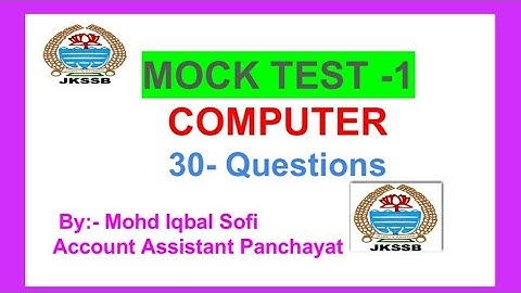 Mock Test || Computer || Computer Mcqs || FAA || Jkssb || jkpsc || KAS || JKP Sub inspector ||